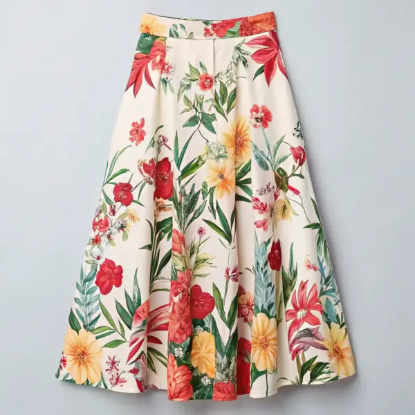 Printed Midi Skirt
